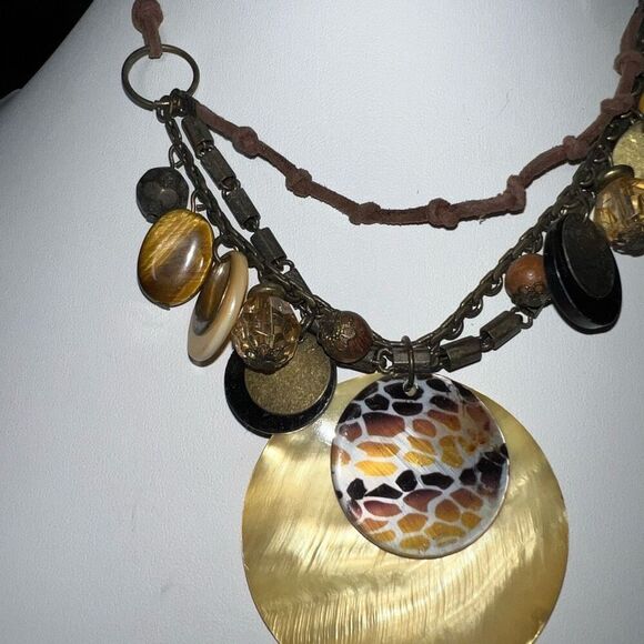 Boho Funky Large Shell and Seed Multi Strand Necklace - Picture 4 of 7